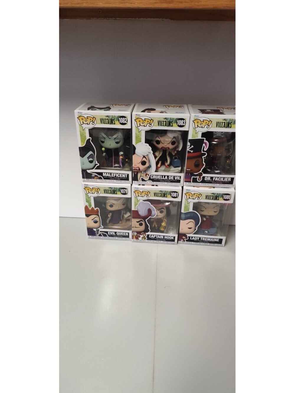Funko Pop Disney Villains Complete Set of 6 1079-1084 Maleficent Cruella Hook